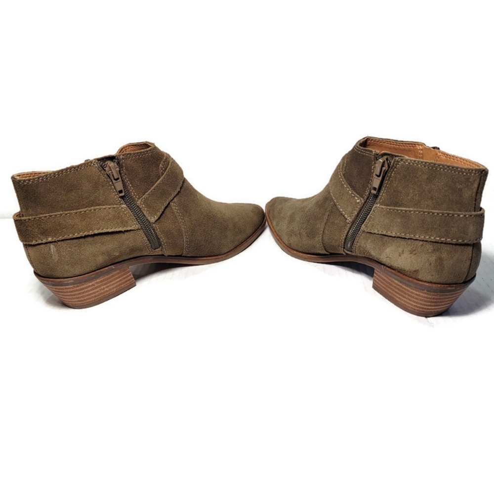 Lucky Brand Booties Women Ankle Boots SZ 6 Enitha Shoes Suede - Picture 3 of 16